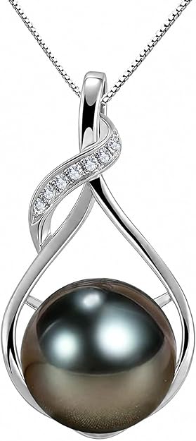 NONNYL Tahitian Black Pearl Necklace
