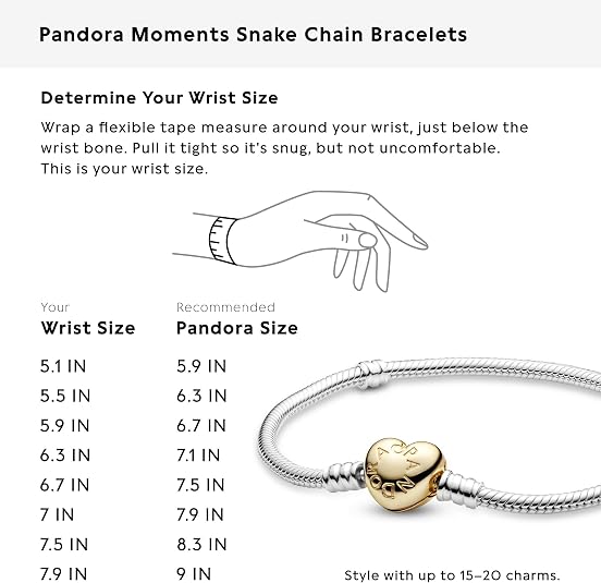 PANDORA Heart Clasp Snake Chain Bracelet