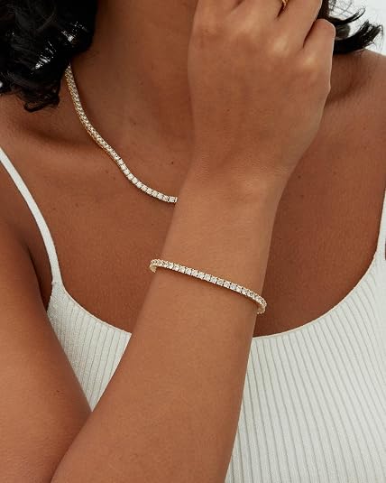 PAVOI 14K Gold-Plated Cubic Zirconia Tennis Bracelet