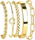 Women's 14K Gold-Plated Stackable Bracelet Set