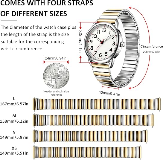 Women's Silver & Gold Watch with Interchangeable Bands